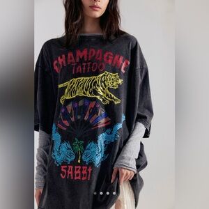 Free People x Sabbi Champagne Tattoo Tee